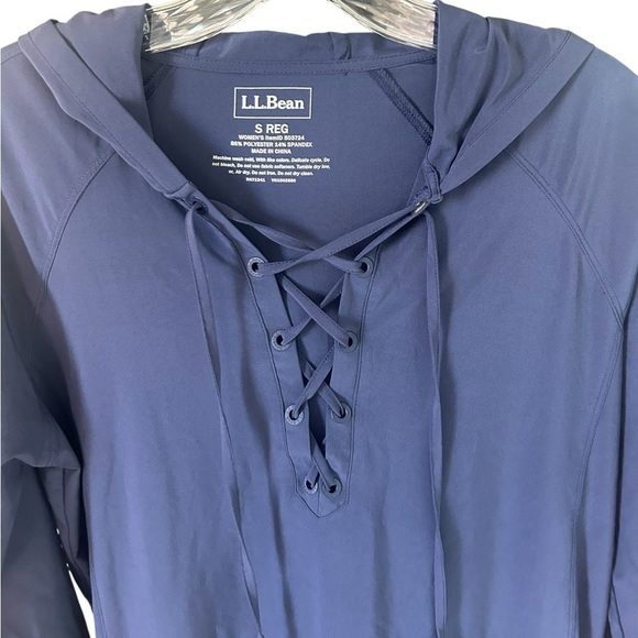L.L. Bean Blue Hooded Long Sleeve Tunic Dress Active Outdoor Hiking Beach Small - Picture 3 of 14